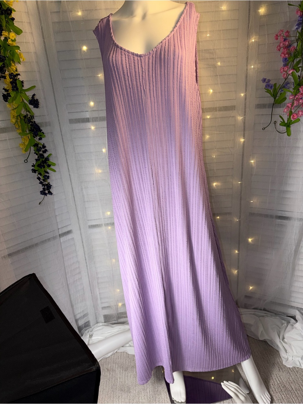 ANDREE BY UNIT Lilac Ribbed Sleeveless Maxi Dress